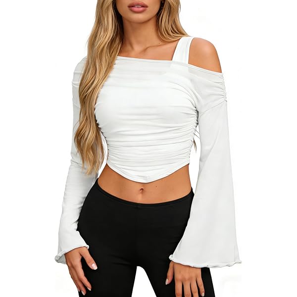 WSLCN Womens Casual Long Sleeve T-Shirt Boat Neck Slim Stripe